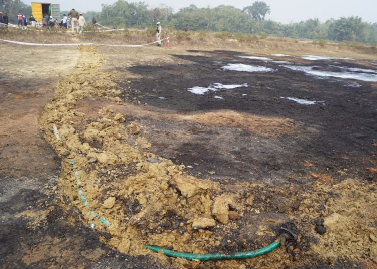 যোৰহাটৰ অ’এনজিচিৰ খাৰুৱা তেলৰ পাইপলাইনত অগ্নিকাণ্ড
