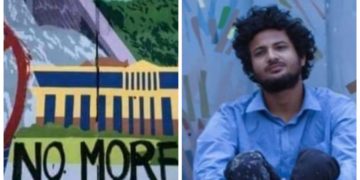 বৃহৎ নদীবান্ধ বিৰোধী শ্লোগান দেৱালত অংকন কৰি গ্ৰেপ্তাৰ শিল্পী নীলিম মহন্ত: