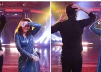 ভুবনৰ ‘কাঁচা বাদাম’ৰ সুৰত নাচিলে মাধুৰী দীক্ষিতে, সঙ্গী ৰীতেশ দেশমুখ