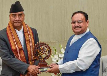 ৩ দিনৰ ভ্ৰমণসূচীৰে ভাৰতত উপস্থিত নেপালৰ প্রধানমন্ত্রী দেউবা