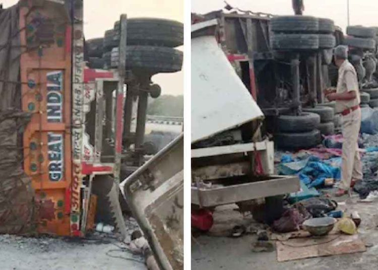 এক্সপ্রেছ হাইৱেৰ কাষত শুই থকা শ্রমিককক মহতিয়ালে ট্রাকে! নিহত ৩, আহত ১১