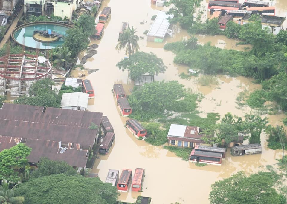 CM makes aerial survey of severely affected Silchar town:
