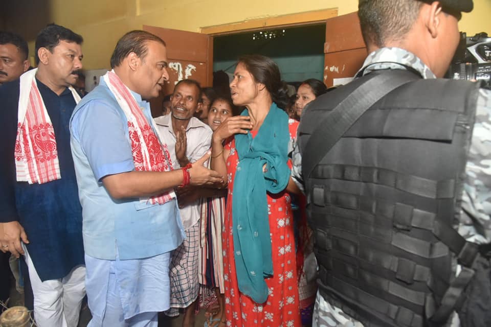 Chief Minister Himanta Biswa Sarma on Tuesday visited severely affected districts