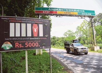 Speed limit in all animal corridors of KNP limited :