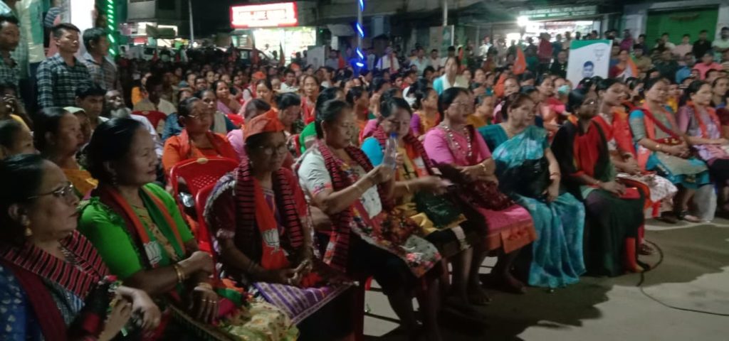 ডিফুত বিজেপিৰ ষ্ট্ৰীট কৰ্ণাৰ নিৰ্বাচনী প্ৰচাৰ
