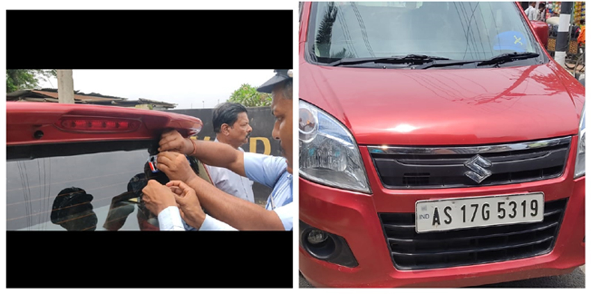 ব্যক্তিগত বাহনত পুলিচ লিখি গুৱাহাটীত বিপদত এগৰাকী যুৱক