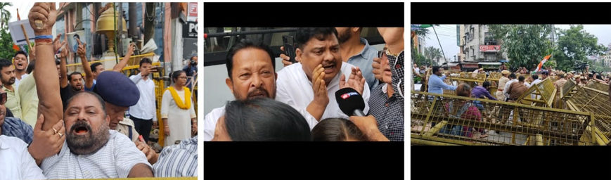 গুৱাহাটী ৰাজীৱ ভৱনৰ সন্মুখত কংগ্ৰেছৰ প্ৰতিবাদ