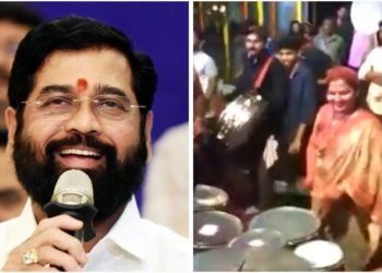 মুখ্যমন্ত্রী হৈ ঘৰলৈ উভতা একনাথ শিন্দেক ড্রাম বজাই স্বাগতম জনালে পত্নীয়ে: