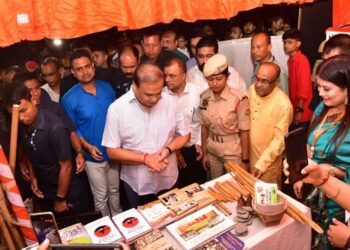 চানমাৰিত ভাৰত মাতা পূজনত মুখ্যমন্ত্ৰী