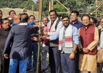 নগাঁও গ্ৰন্হমেলাৰ মূল খুঁটা স্থাপন বিধায়ক ৰূপক শৰ্মাৰ: