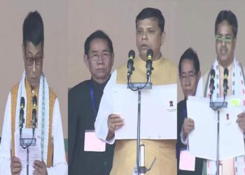 Manik Saha takes oath I ত্ৰিপুৰাৰ মুখ্যমন্ত্ৰী হিচাপে শপত গ্ৰহণ মাণিক সাহাৰ