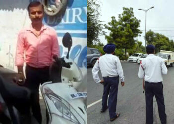 Bihar’s Traffic Department I স্কুটীত ছিটবেল্ট নিপিন্ধা বাবে হাজাৰ টকাৰ জৰিমনা!