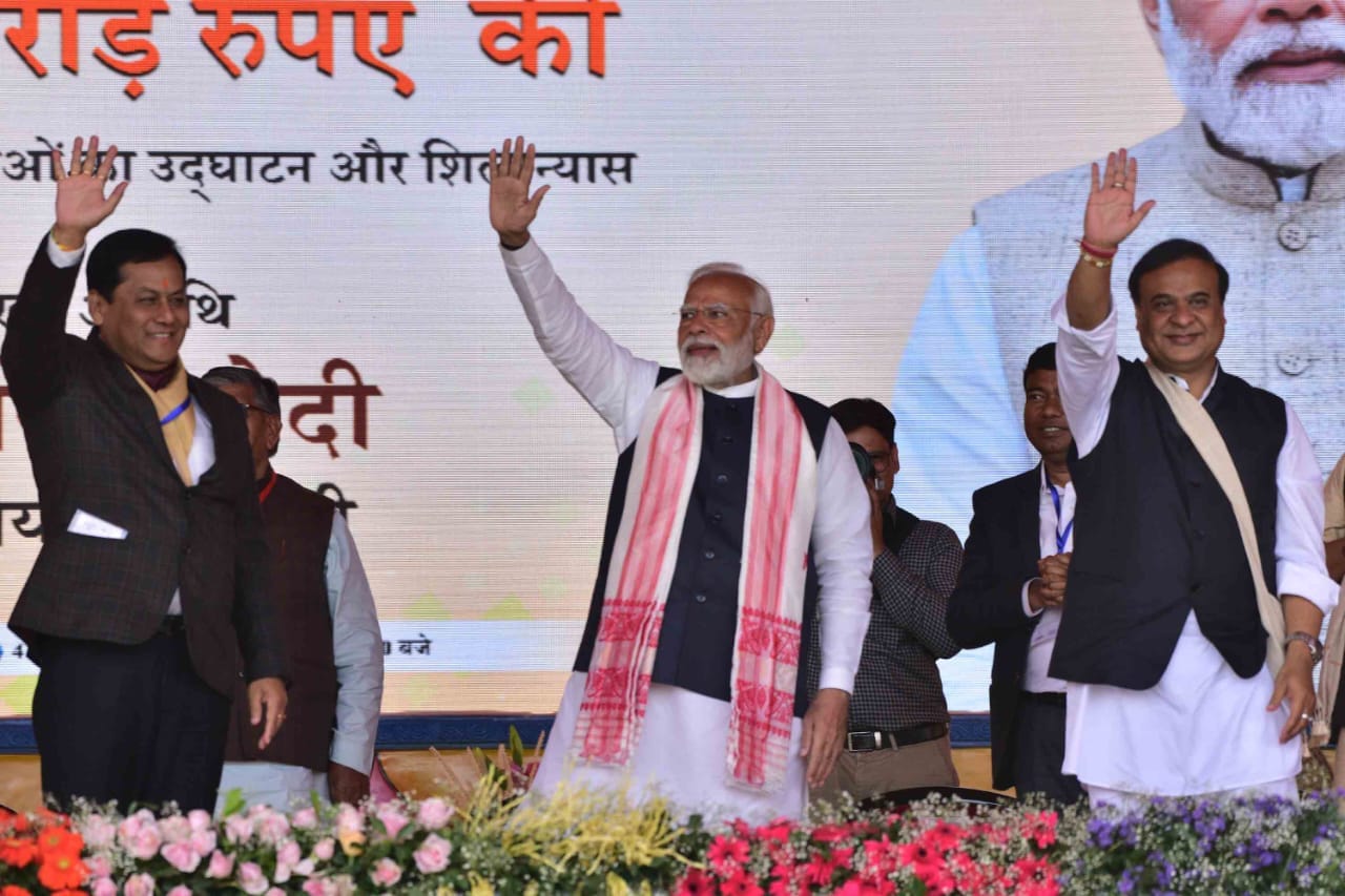 Narendra Modi's Triumphant Welcome in Assam: A Sea of Supporters Amidst a Shower of Petals 3 Narendra Modi's Triumphant Welcome in Assam: A Sea of Supporters Amidst a Shower of Petals